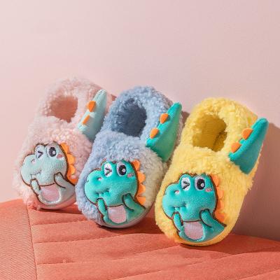 China New Winter Lightweight Kids Hairy Fur Slides Boys Slipper Soft Unique Warm Girls Comfortable Cotton Slides Slippers Kids Indoor Shoes for sale