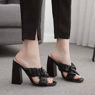 China Hot-selling Luxury Casual High Heel Ladies Breathable Slippers Sandals Shoes Designer Outdoor Slides Slippers Ladies Women Sandals for sale