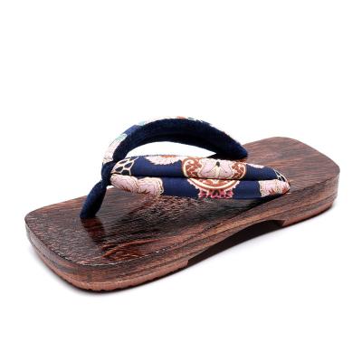 China Wholesale Japanese Shoes Fashion Trend Fashion Beach Wooden Flip Flops Clogs For Women Cheap Custom Funky Slippers for sale