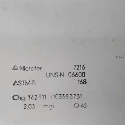 China Legierung ASTM B166 vernickeln Platte Inconel 600/Blatt Hastelloy 600 zu verkaufen