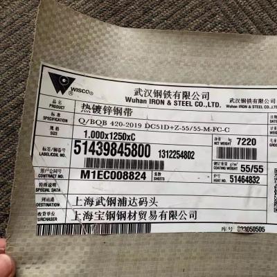 Cina S350GD Z275 ha galvanizzato la fessura d'acciaio della bobina che taglia lo spessore di 3.0mm in vendita