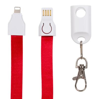 China Promotional Fast Charging Speed ​​and Four Core Micro to USB Charging and Sync Lanyard 2 in1 USB Cable Lanyard USB Charger for Phone for sale