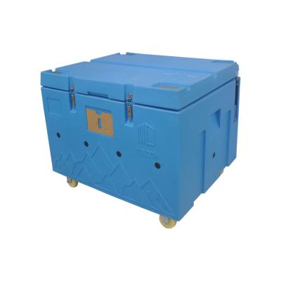 China Waterproof Cryogenic Storage Transport Container With Wheels Dry Ice Storage Container Commercial Cooler Box for sale