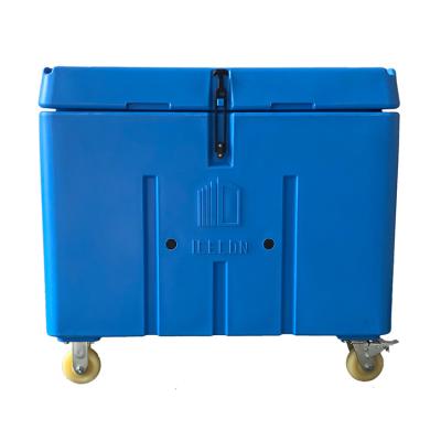 China Waterproof Ice Cooler Box With Wheels Dry Ice Storage Machine Frozen Food Shipping Containers for sale