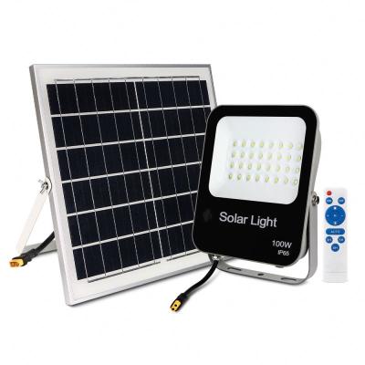 China High Illumination Die Casting RGB IP65 IP66 Solar Powered Floodlight 30W 60W 100W Slim Watt Waterproof Outdoor Solar Flood Light for sale