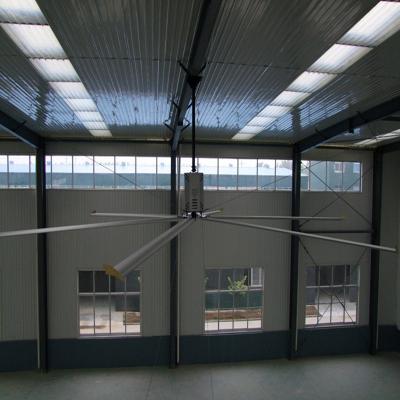 China 24ft Grote Lucht Grote Industriële Plafondventilator Hvls Zes Bladen, Afstandsbediening stroom 1500w Te koop