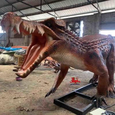 China Modelos realistas de dinossauros em tamanho real ao ar livre estátua de crocodilo equipamento para parque temático à venda