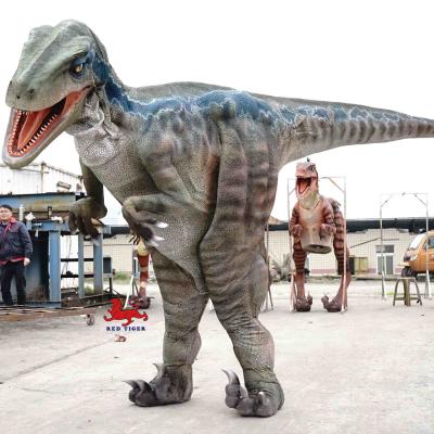 China Animatronisches realistisches Dinosaurier-Kostüm / Raptor-Kostüm für Erwachsene für den Außenbereich zu verkaufen