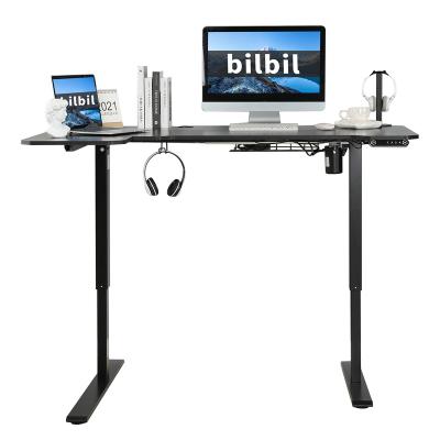 China (Size) Free Shipping Adjustable L Shape 59inch Ready To Ship Single Motor Electric Standing Desk Set 27