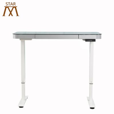 China Ergonomic Desk Standing Frame Mstar Ergonomic Double Motors Sit To Stand Desk Electric Control Height Adjustable for sale