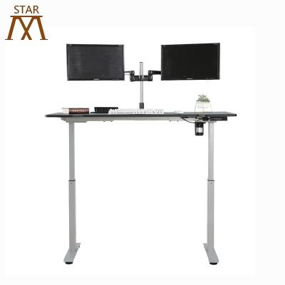 China Modern White Electric Desktop Height Adjustable Computer Tables With Leg for sale