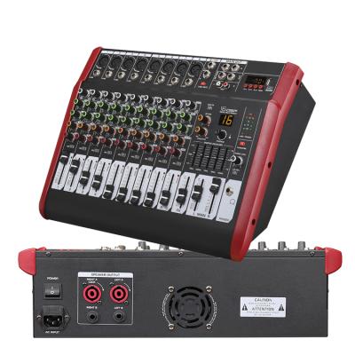 China Best Price 10Channel Professional Audio Metal+plastic Craft Mixer Low Moq Power Sound Audio Mixer Amplifier for sale