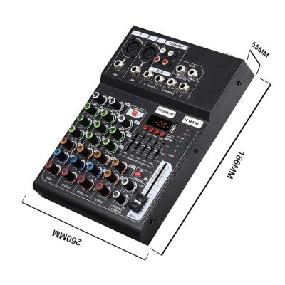 China Sandcraft Factory Metal+plastic Studio Mini 4 Channel Individual Mixing Console Audio Mixer +48V Phantom Power Computer Play Master Record for sale