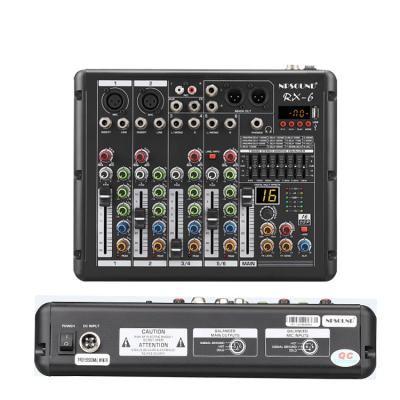 China Metal+plastic New Digital 6 Channel K Mixer USB Interface Computer/Audio Monitor Input Mikser DJ Audio Mixer for sale