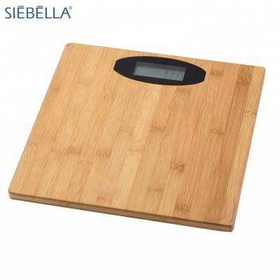 China Large Capacity 180kg Body Weight Weight Series Natural Bamboo Personal Digital Bathroom Scale for sale