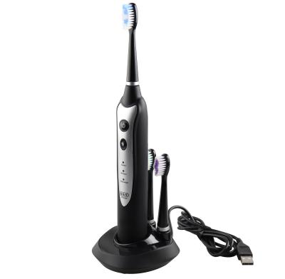 China Adult Low Noise Waterproof USB Hotel Charging Electronic Automatic Toothbrush Brush Heads Sonic Toothbrush With 3 Modes for sale