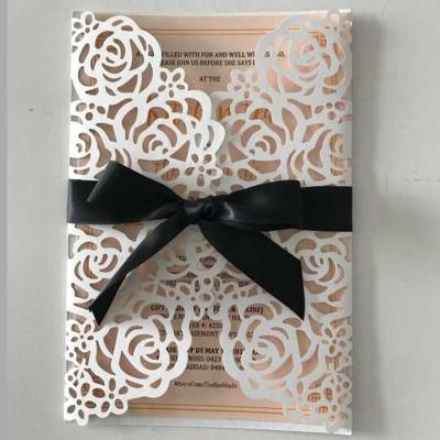 China Europe Small Quantity Custom Laser Cut Wedding Cards Printing Wedding Cards Invitation for sale