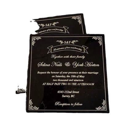 China Custom Acrylic Wedding Invitation Clear Acrylic Decoration Invitation Card Luxury Wedding for sale