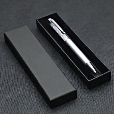 China Recyclable Accept Custom Order Cardboard Rectangle Pen Gift Box Packaging Luxury With Black Foam Velvet Cushion for sale