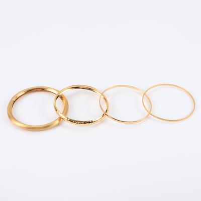 China Wholesale 4 Different Size Durable Simple Factory Gold Bracelet Metal Bangle Exaggerated INS Style Hip Hop Circle Bracelet Unisex for sale