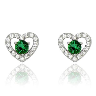 China CLASSIC Cubic Zirconia Round Heart Cushion Princess Stud Earrings for sale