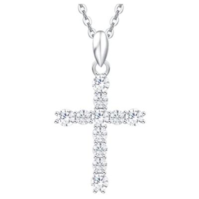 China CZ CLASSIC Lab Created Colorstone Birthstone Crucifix Cross Pendant Necklace for sale