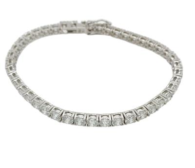 China CLASSIC 14K White Gold Round Diamond Tennis Bracelet For Women for sale