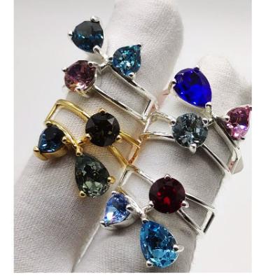 China SWAR CLASSIC Elements Diamond Antique Pink Montana Azore Blue Green Black Ring for sale