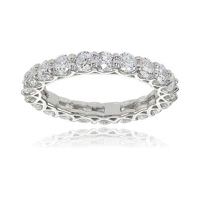 China CLASSIC Zircon 3mm Round-Cut Eternity Band Ring Engagement Ring for sale