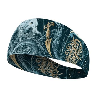 China Cheap Hip Hop promotion headband sublimation printing custom logo polyester sports headband factory price low MOQ wholesale for sale