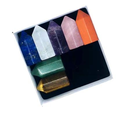 China China Meditation Crystals Healing Stones Kit 7 Chakra Tumbled Stone Box Set Crystal Craft Natural Crystal for sale