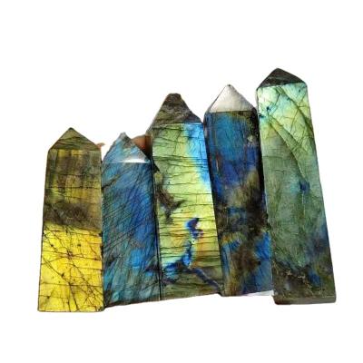 China China Latest Popular Blue Labradorite Point Lathe Crystal Rough Stone For Home Decoration for sale