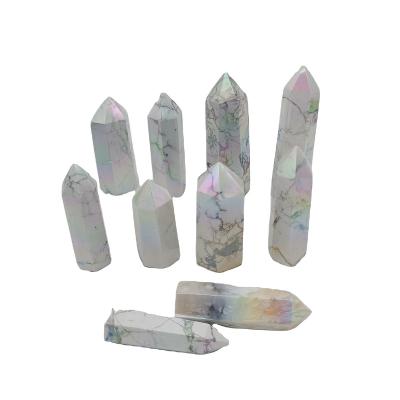 China China Aura Howlite Point Natural Gemstone High Quality Natural Wholesale Crystal Points Tower for Table Decoration for sale