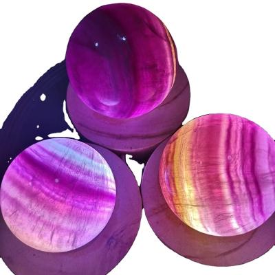 China China Wholesale Natural Polished Rainbow Fluorite Crystal Ball Rainbow Fluorite Spheres For Healing for sale