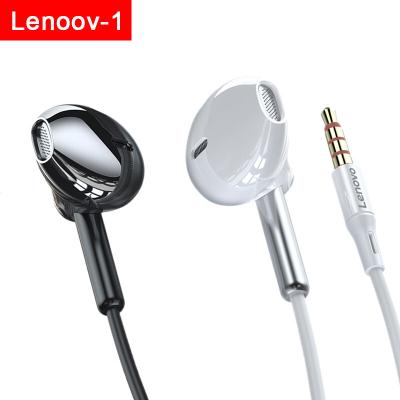 China In-Ear Lenovo DP-20 Moving Coil Sound Unit Headset Round Hole Mobile Phone Computer Cable Dual Call Listening Songs In-Ear Earplugs for sale