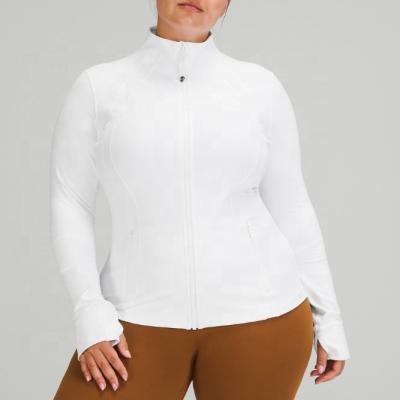 China Breathable Wholesale Autumn White Plus Size Long Sleeve Yoga Jacket Custom Sports Jacket for sale