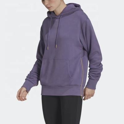 China Hood Winter Designer Breathable Solid OEM Custom Purple Sweatshirts Plain Fitted Quality Hoodie Women Sweatshirt for sale