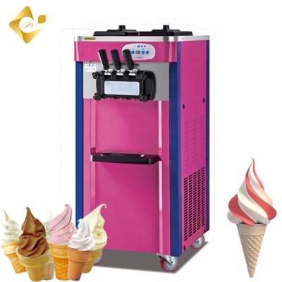 China Snack Factory Wholesale 18l Large Capacity Three Colors Ice Cream Machine 3 Flavor Commercial Soft Ice Cream Machine for sale