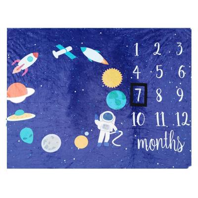 China Photo Prop Flannel Fleece Blanket Newborn Infant Milestone Baby Sustainable Monthly Baby Blanket for sale