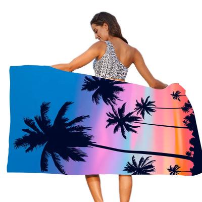 China Designer Microfiber Oversized Beach Towel Viable Printed Logo for sale