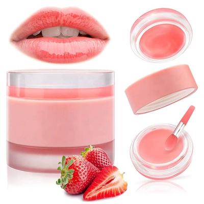 China Exfoliating and Moisturizing Lips Wholesale 2 in 1 OEM Natural Organic Lip Moisturizer Exfoliating Fruit Vegan Private Label Sugar Lip Scrub Lip Balm with Spoon for sale