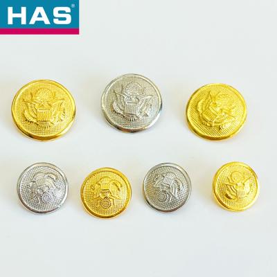 China 20mm Custom Metal Buttons Eco Friendly Metal Jean Buttons Gold Silver for sale