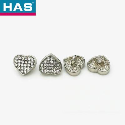 China 10mm Diamond Buttons silver Heart Shaped Buttons for sweater for sale