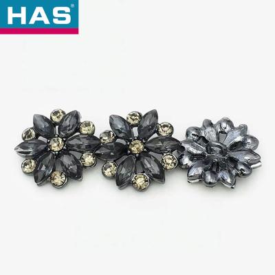 China Nickel Free Black Rhinestone Buttons 21mm Buttons For Coat Windbreaker for sale