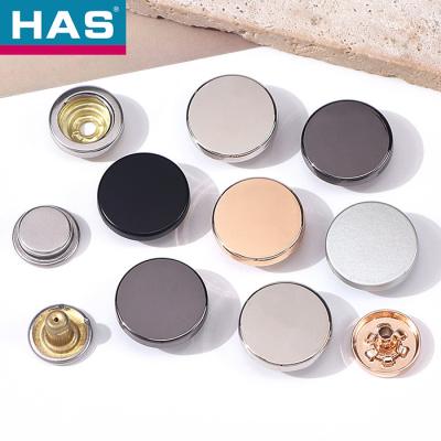 China Decorative Custom Brass Buttons 4 Part Spring Snap Button 10 / 12.5 / 15mm for sale