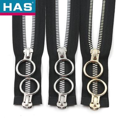 China Corn Teeth Plastic Zippers #3 #5 Invisible Black Zipper Customized Logo for sale