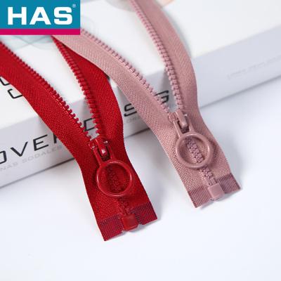 China Smooth Plastic Zippers Open End / Closed End Red Invisible Zipper for sale