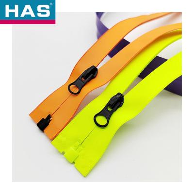 China Auto Lock #10 Waterproof Zipper Orange / Yellow Weatherproof Zipper for sale