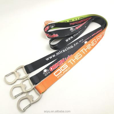 China Advertising Custom Printed Beer Bottle Opener Lanyard Gift No Minimum Order for sale