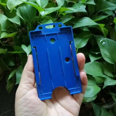 China Vertical Plastic Name Tag Blue Color ID Card Holder For Business Name Card for sale